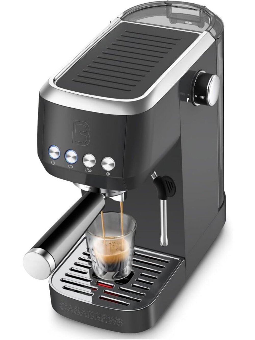 Stainless Steel Espresso Machine - 3700 Essential Coffee Maker for Home Baristas